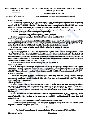 Đề thi tuyển sinh vào lớp 10 trung học phổ thông năm học 2013 - 2014 môn thi Hóa (chuyên)